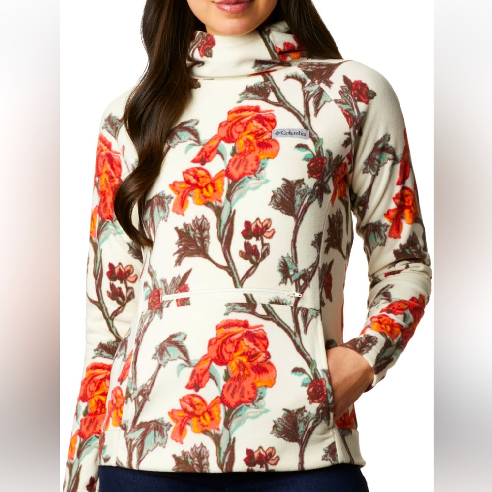 Columbia Ali Peak Hooded Fleece in Chalk Botanica
